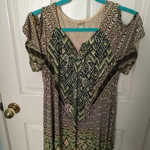 Rhinestone embellished V-neck tunic